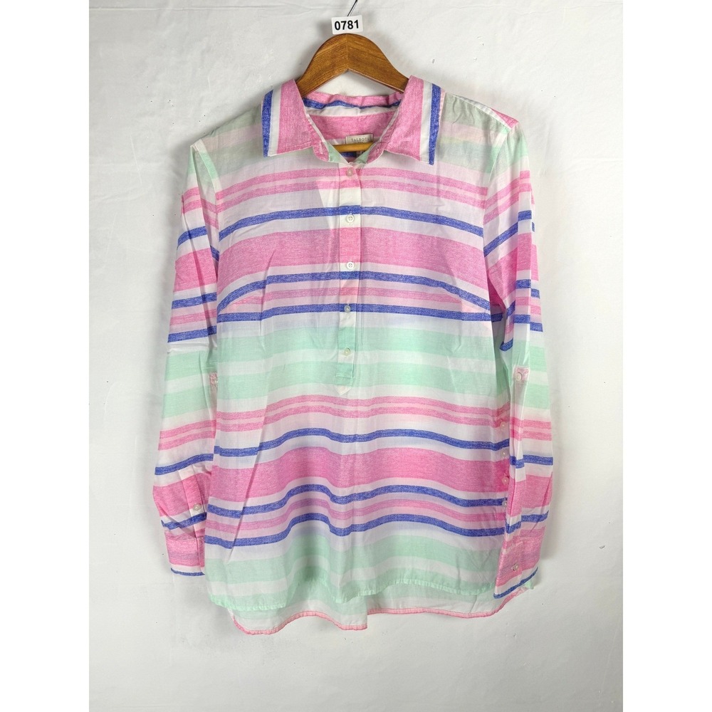 2/$30 NWT Talbots Multicolored Striped Button Down Shirt L